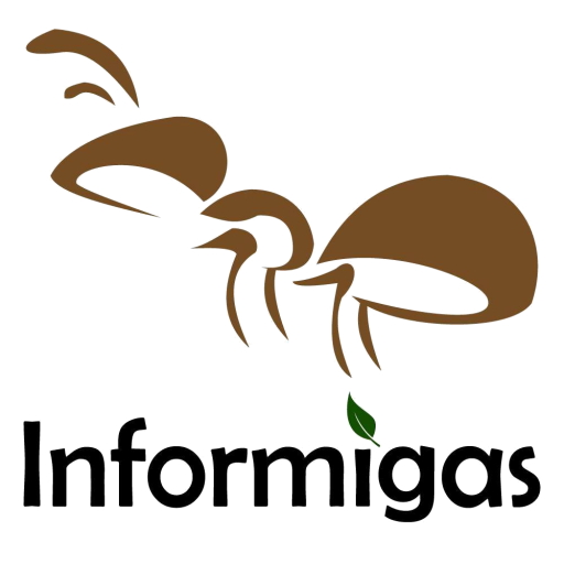 Símbolo de formigas e logotipo Informigas.
